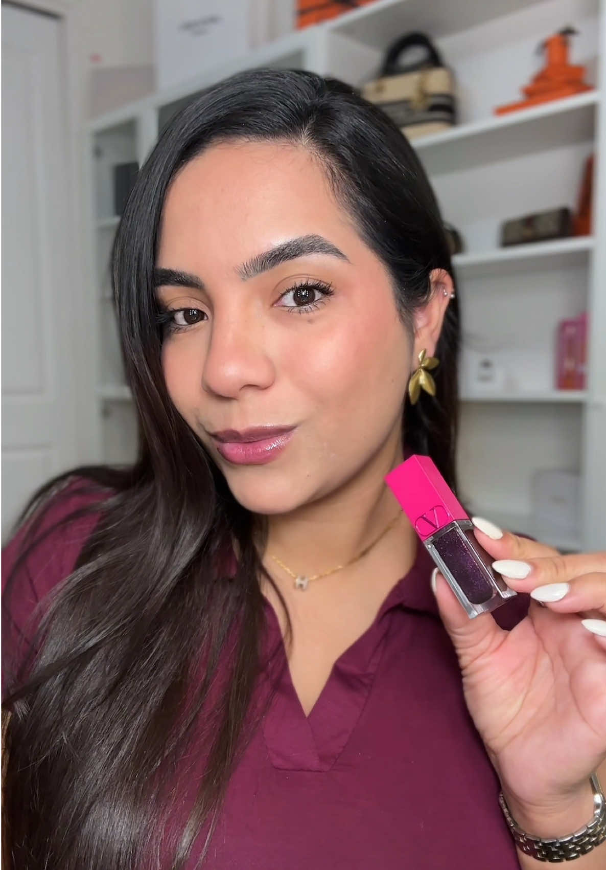 TikTok post by @yastin30 for Her Campus. Caption reads: Discover the newest launch from @Valentino.Beauty....