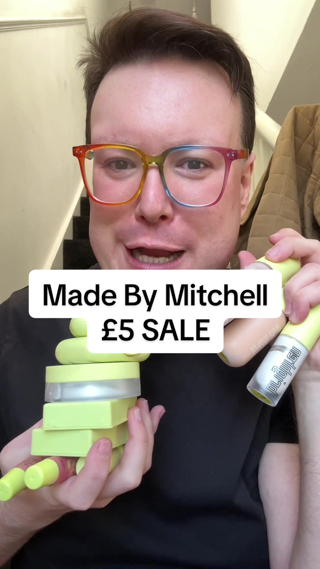 TikTok post by @rudevelvet for MADE BY MITCHELL. Caption reads: [...] £5 SALE YES PLEASE @🇬🇧MADEBYMITCHELL🇬🇧....