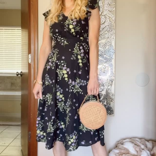 Instagram post by @biancacloxton for ShoeDazzle. Caption reads: Blooming into spring with bold florals and....