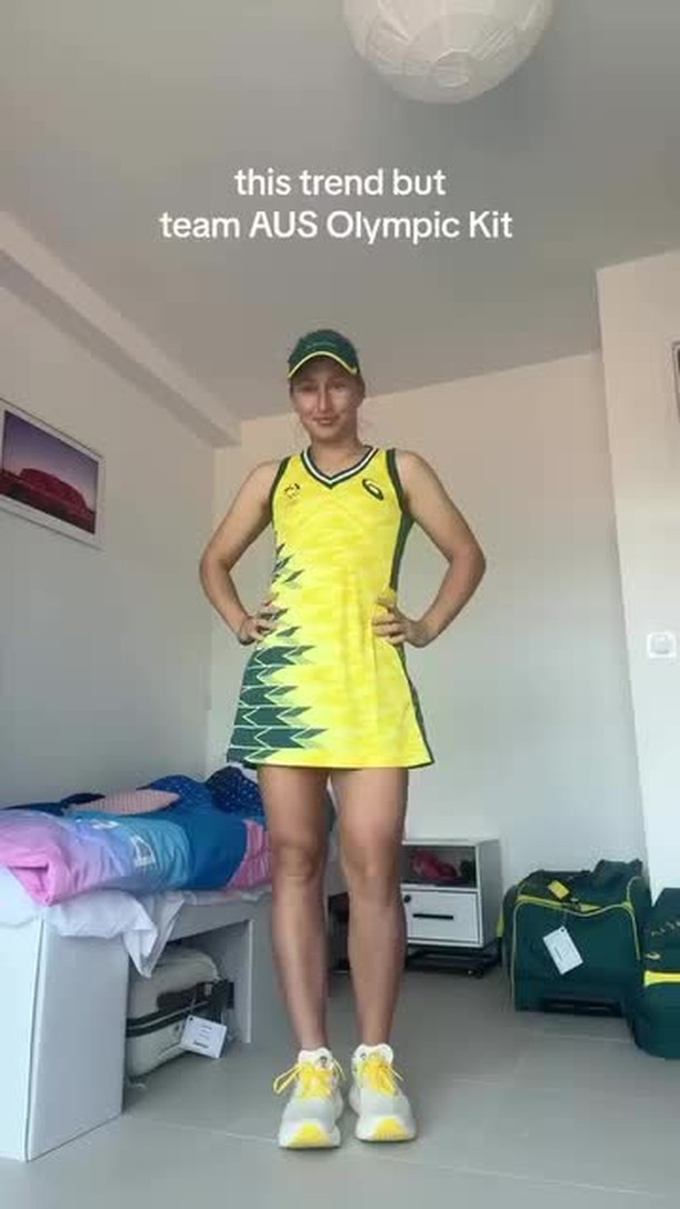Instagram post by @tennisaustralia for Asics. Caption reads: Throwing it back to our #Paris2024 uniform....