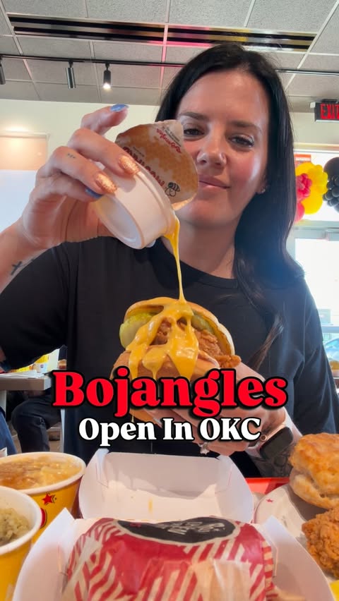 Instagram post by @adventuresinoklahoma for Bojangles. Caption reads: OKC… this one’s kinda a big deal 👀🔥 @bojangles....