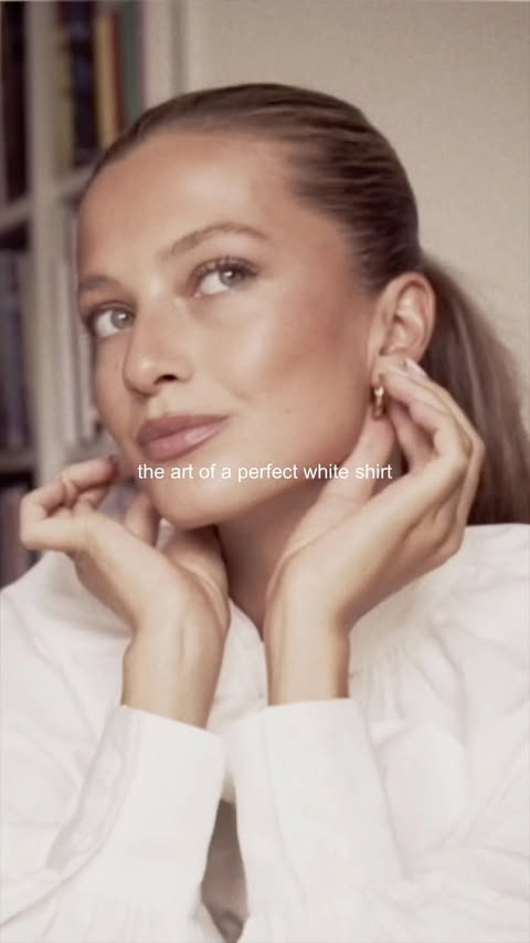 Instagram post by @zoepastelle for Sézane. Caption reads: when in doubt - wear a perfect white shirt by....