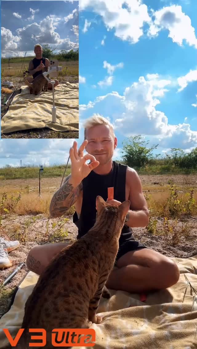 Instagram post by @cosimo_savannahcat for Hohem. Caption reads: On the Road with Cosimo - filmed with the Hohem....