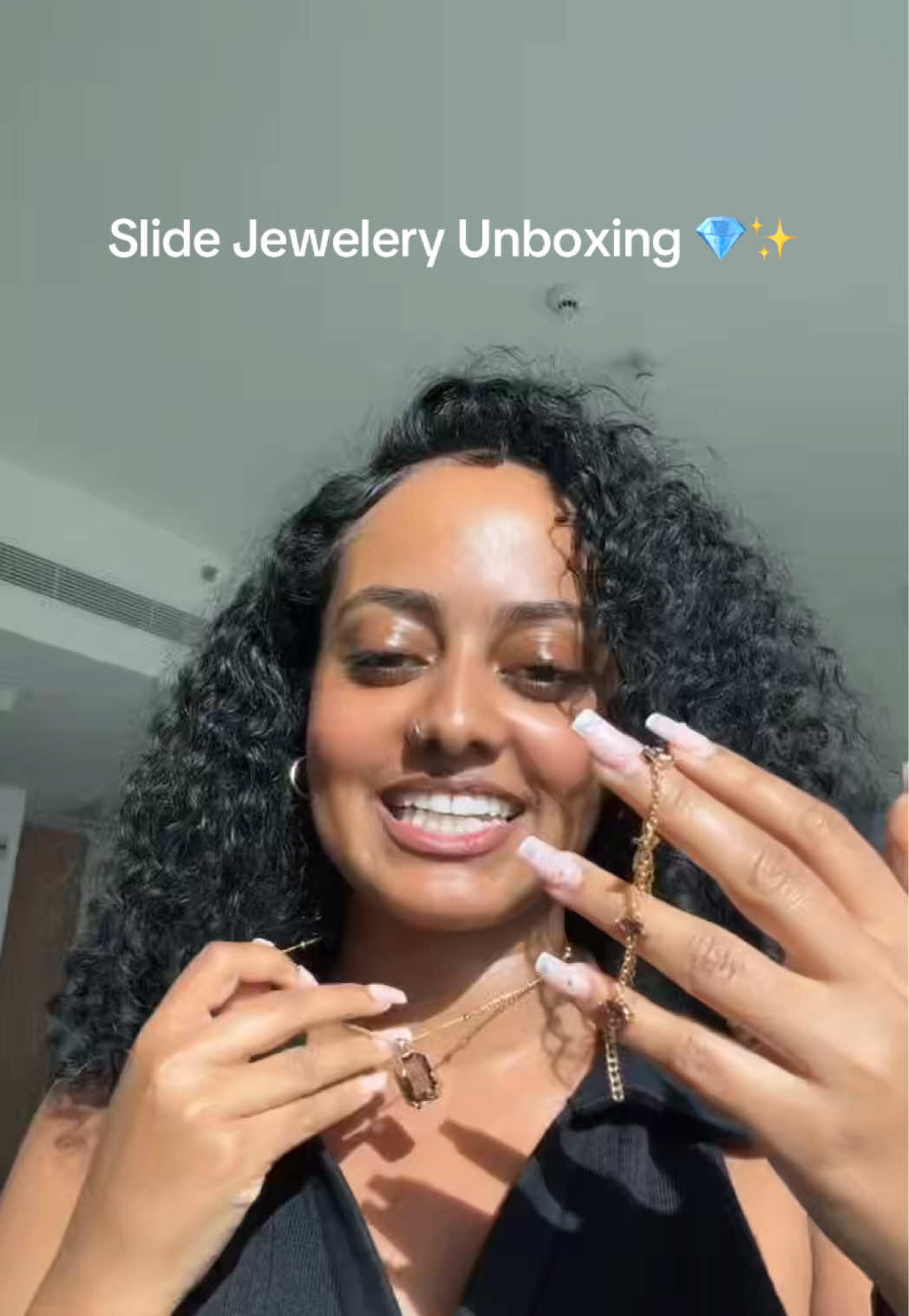 TikTok post by @peri_michaels for Slide Jewels. Caption reads: @Slide Jewels Thank you for these beautiful....