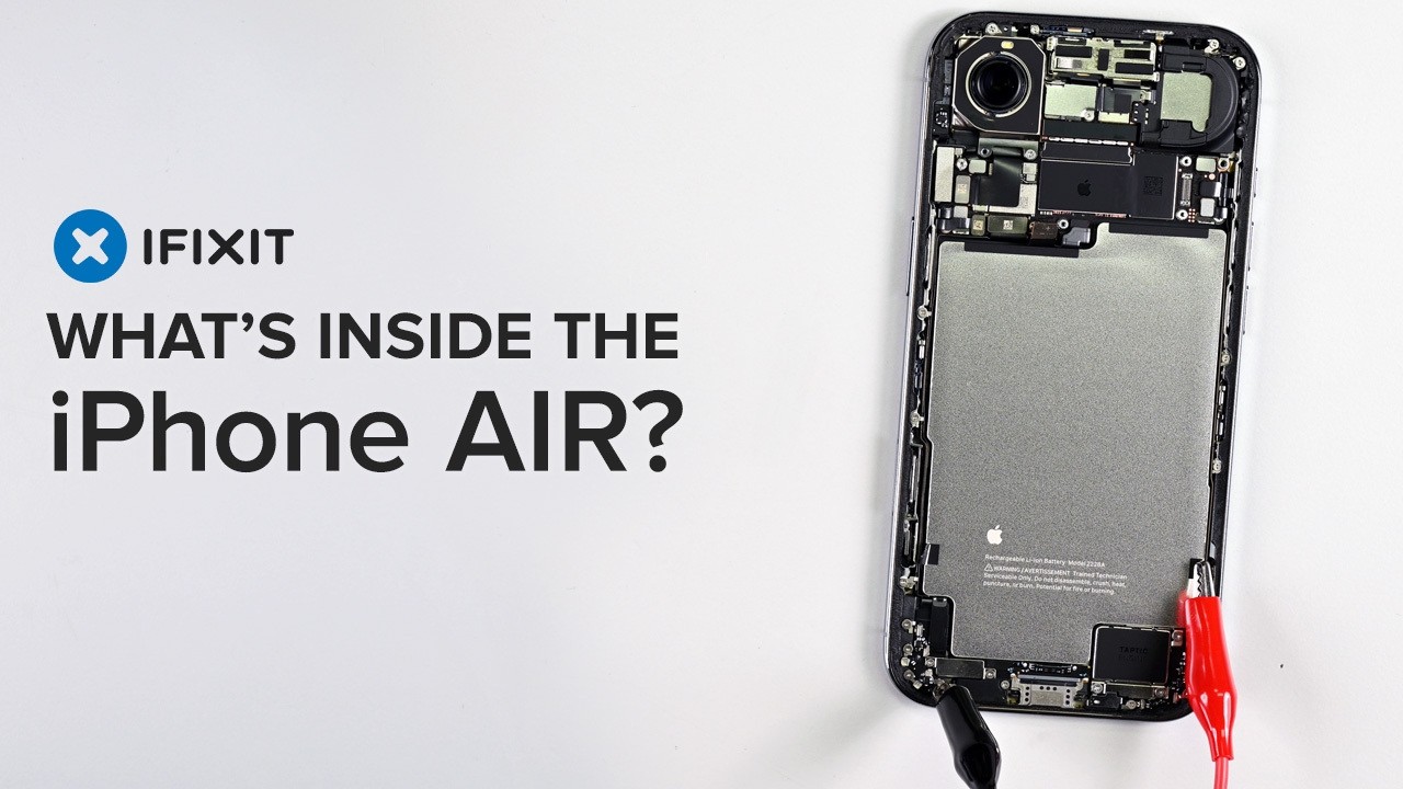 YouTube post by @iFixitYourself for iFixit. Caption reads: Apple’s Thinnest iPhone Ever… Is Actually....