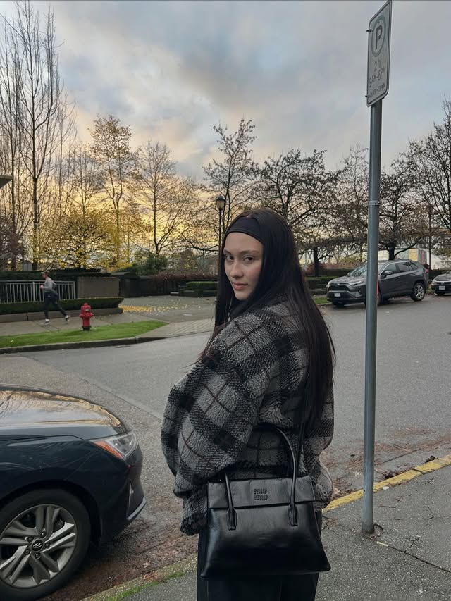 Instagram post by @lola.tung for Miu Miu. Caption reads: day & night with @miumiu #ad #MiuMiu....