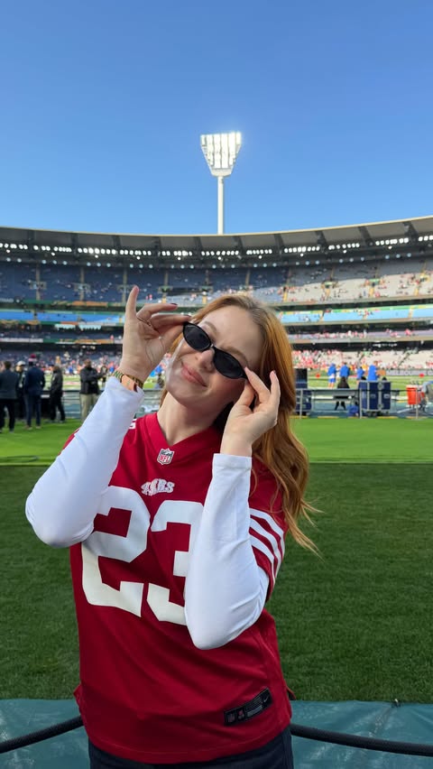 Instagram post by @maddy_macrae_ for Visit Melbourne. Caption reads: [...] personally. Yay team, go sports! 🏈....