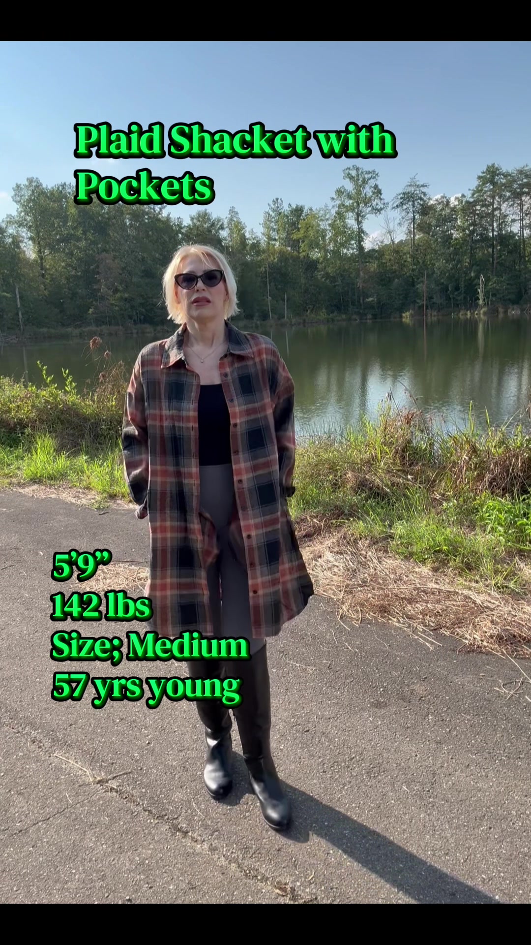 TikTok post by @foofoobabyfinds for Blooming Jelly. Caption reads: #bloomingjelly #plaid #flannel #shacket #fall....