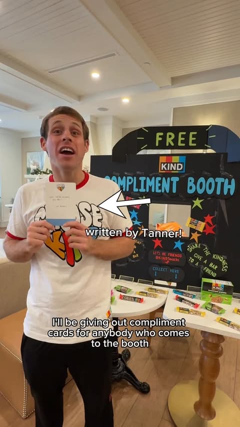 Instagram post by @tannerwiththe_tism for KIND Snacks. Caption reads: My favorite things: compliments, snacks, new....