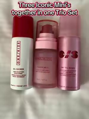TikTok post by @beckyttsdeals for ONE SIZE BEAUTY. Caption reads: [...] Fly Spray Icons Mini Trio. #onesizebeauty....