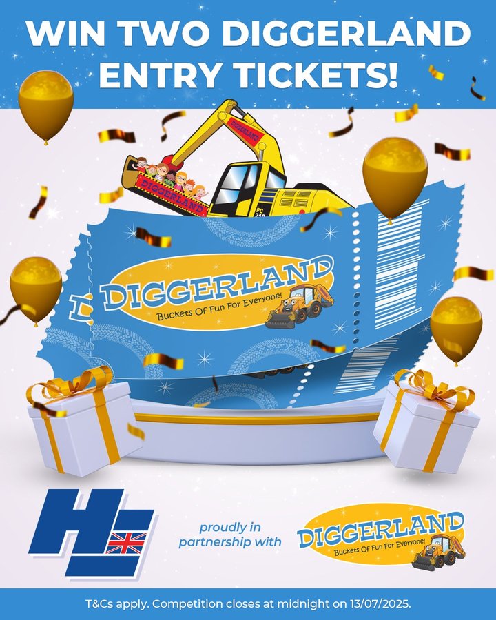 Instagram post by @planthirehe for Diggerland. Caption reads: [...] (Plant Hire) Ltd has teamed up with....