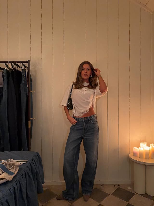 Instagram post by an influencer for River Island. Caption reads: most iconic denim @riverisland #imwearingri ad.