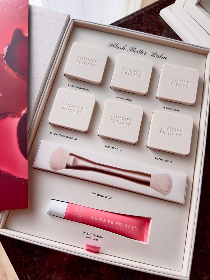 Instagram post by @evamm55 for Summer Fridays. Caption reads: NEW blushes from @summerfridays 

Introducing....