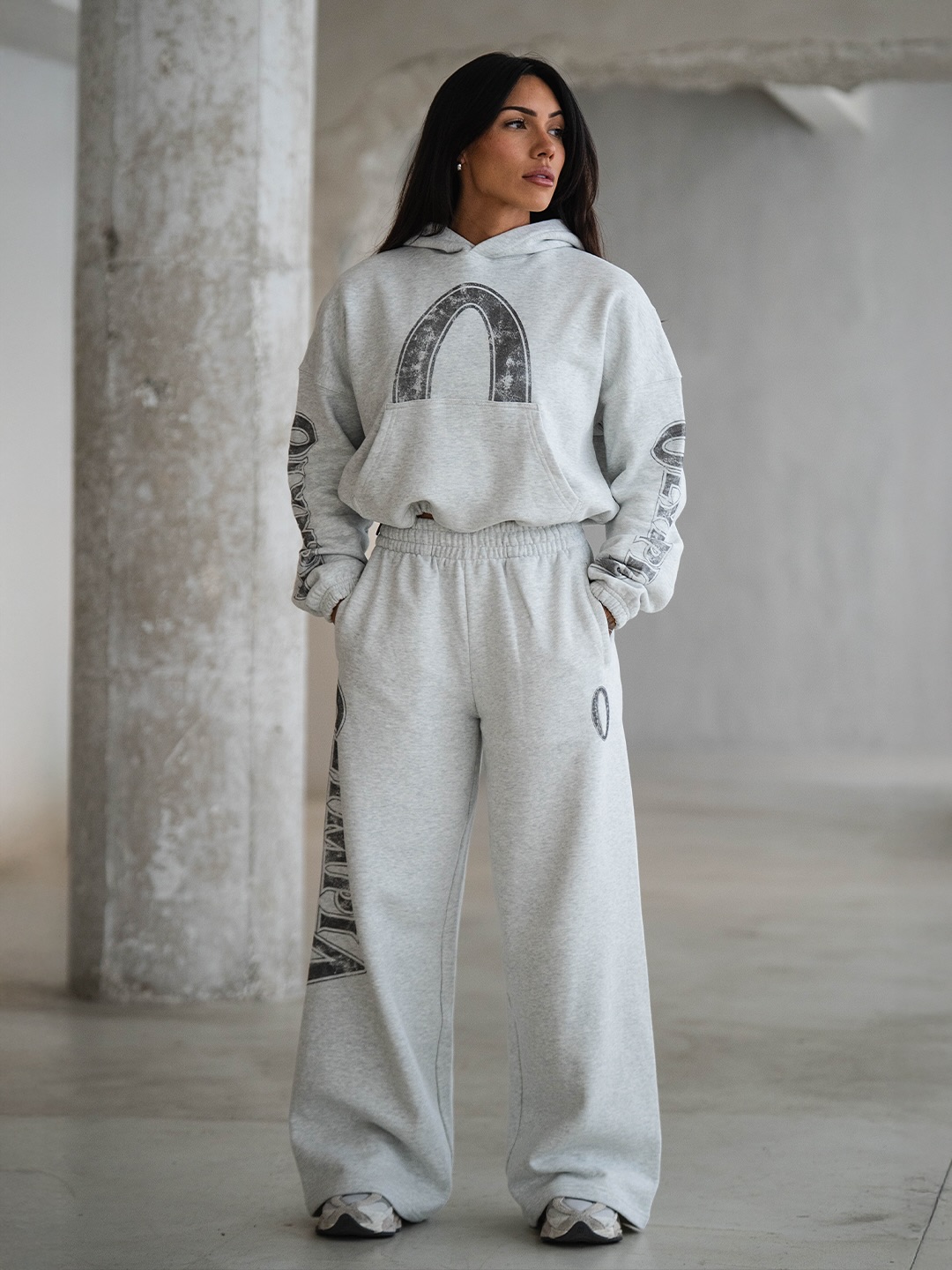 Instagram post by @gabbyfortune for Gymreapers. Caption reads: Olympia Women’s Sweat Sets 💀

Launching on site....