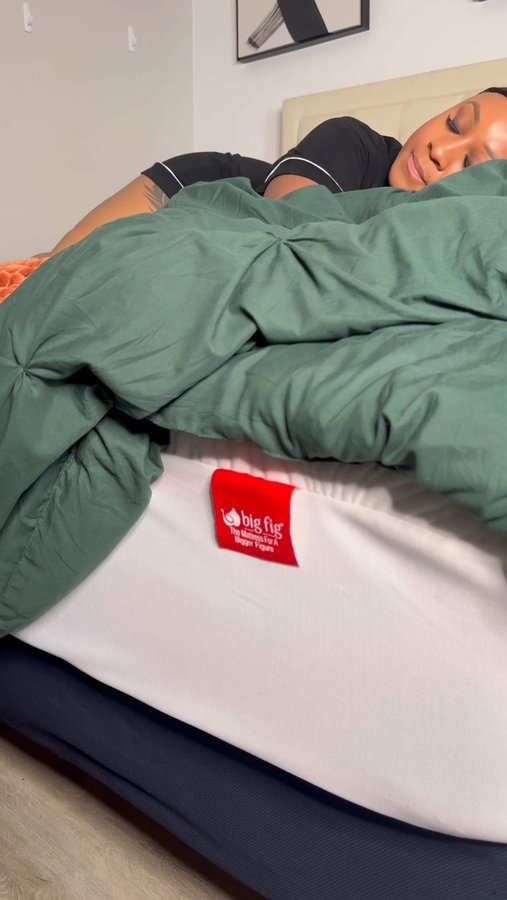 Instagram post by @mskaimichelle for Big Fig Mattress. Caption reads: [...] holiday hustle is no joke, but....