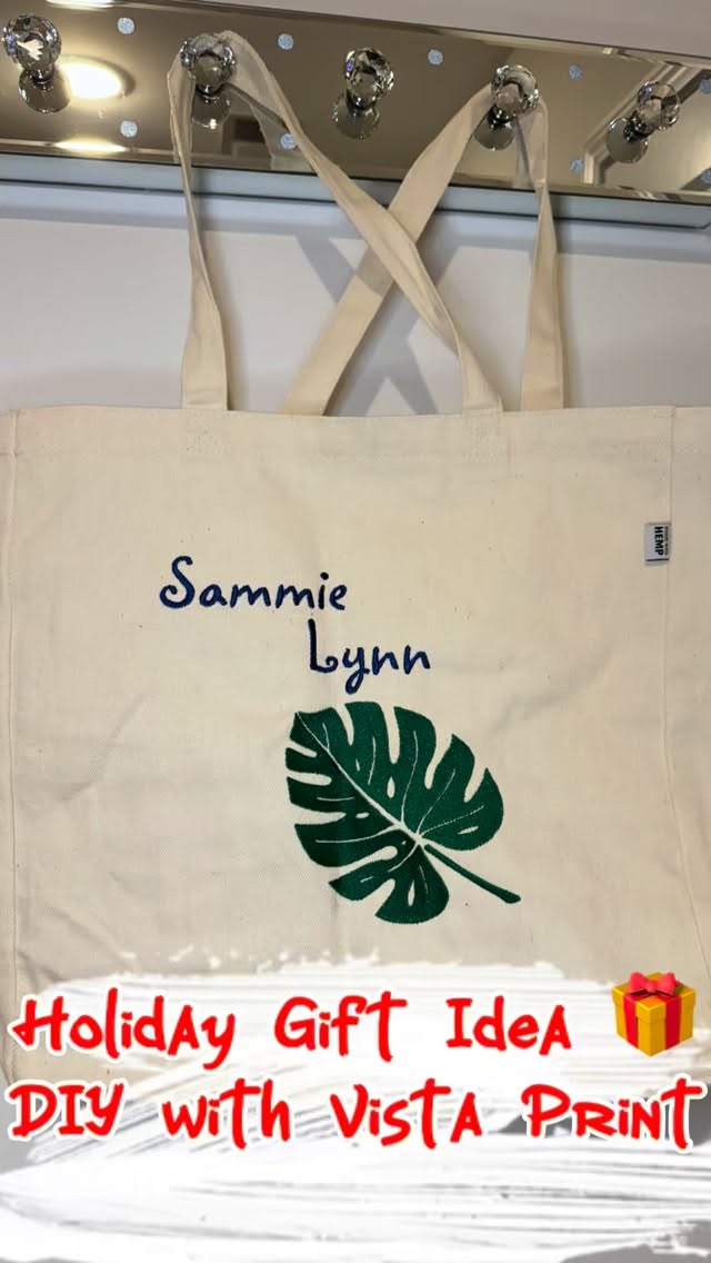 Instagram post by @foodiefun_adventures for VistaPrint. Caption reads: Time for a Holiday Gift Idea DIY with @vistaprint....