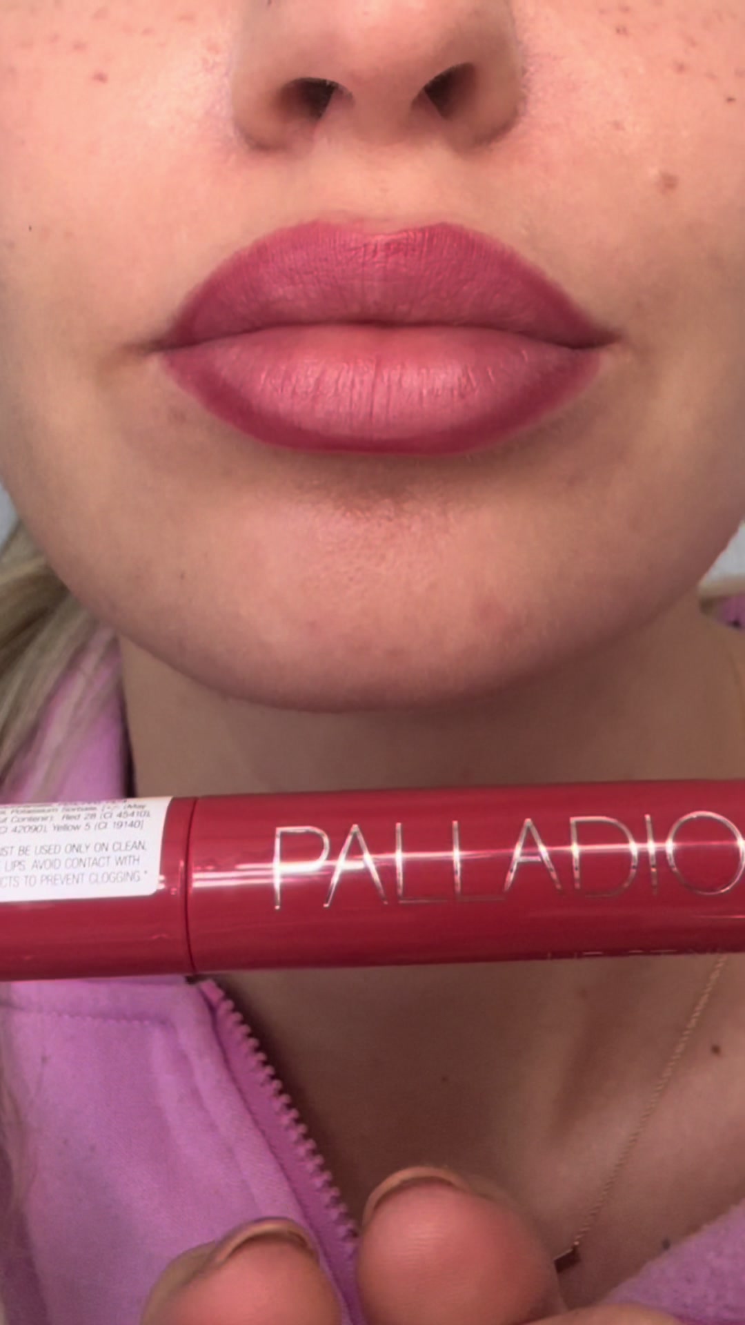 TikTok post by @tedddyyyxo for Palladio Beauty. Caption reads: [...] #lipliner #liner #palladio #palladiobeauty....