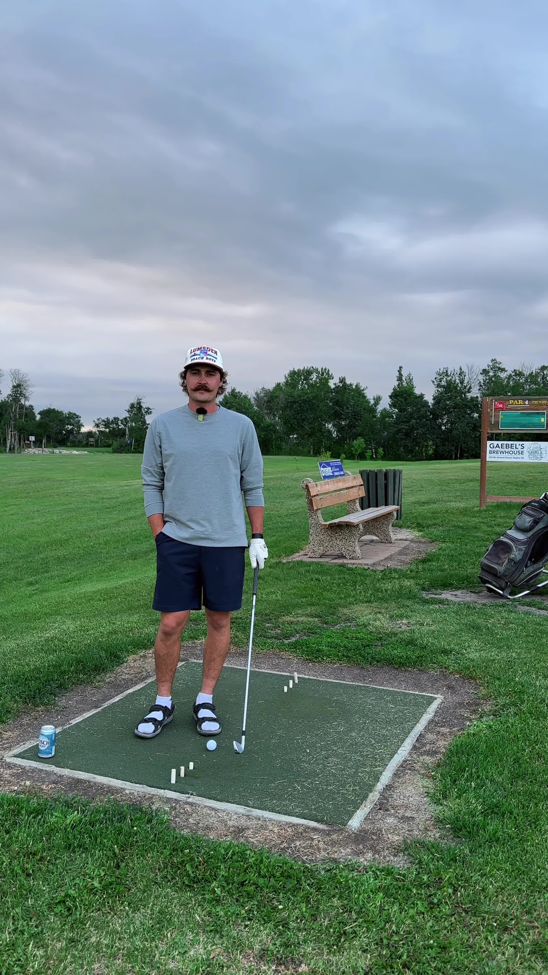 TikTok post by @nolanreid7 for Cuts Clothing. Caption reads: Golfing on sand greens! Clothing is @Cuts Clothing....