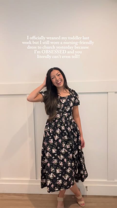 Instagram post by @mimi.bascom for Poet Dresses. Caption reads: [...] are a mom, you deserve a dress from....