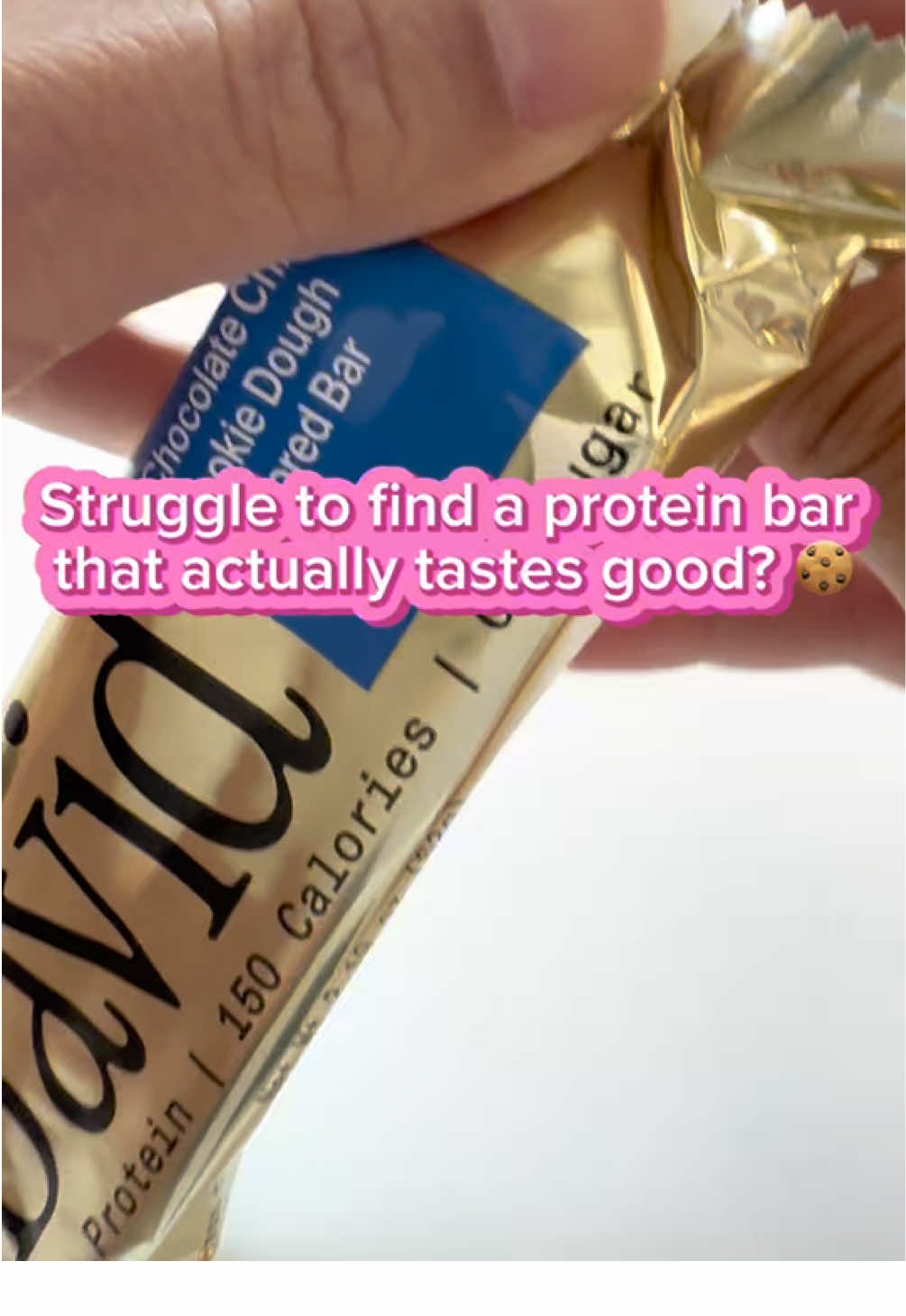 TikTok post by @twinmama_mandee for David Protein. Caption reads: [...] cardboard — this isn’t one of them. @David....