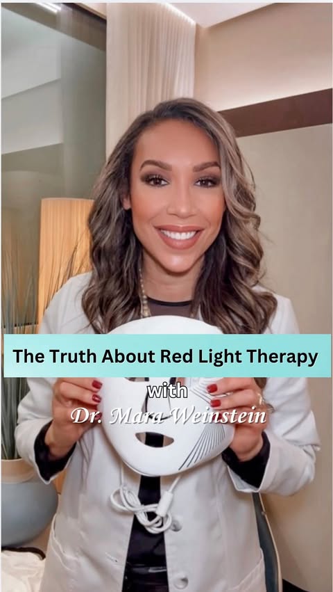 Instagram post by @drmaraweinstein for currentbody. Caption reads: [...] LED mask brand tests their bulbs like....