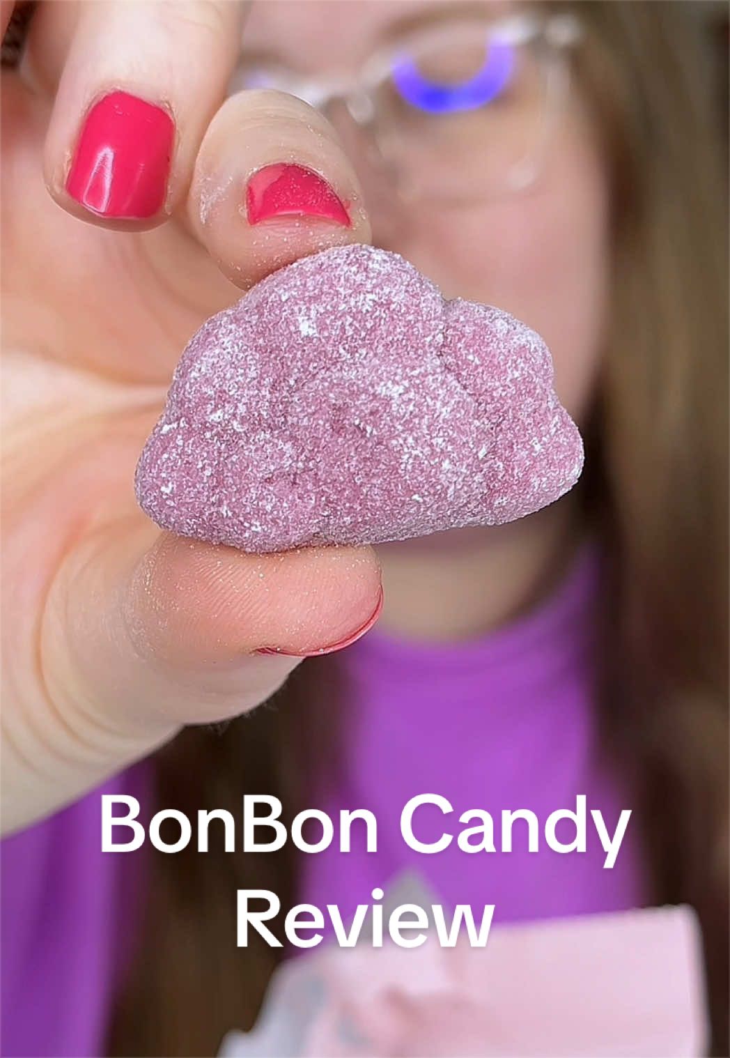 TikTok post by @emilymakesit101 for BonBon NYC. Caption reads: Trying✨New Cloud Gummies✨☁️🫐🍡from @BonBon - A....