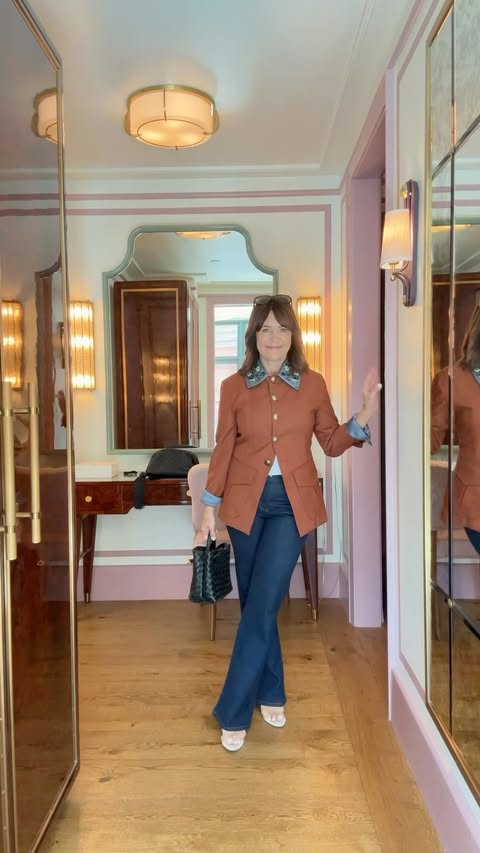 Instagram post by @susie.wright for Saks Fifth Avenue. Caption reads: Comment JEANS and I’ll send you all the details!....