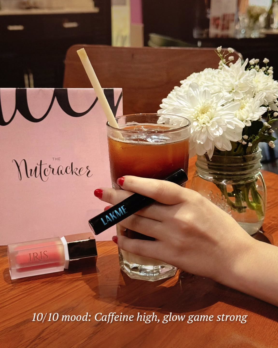 Instagram post by @thenutcrackermumbai for Tata CLiQ. Caption reads: Serving looks hotter than your coffee ☕💄
Because....