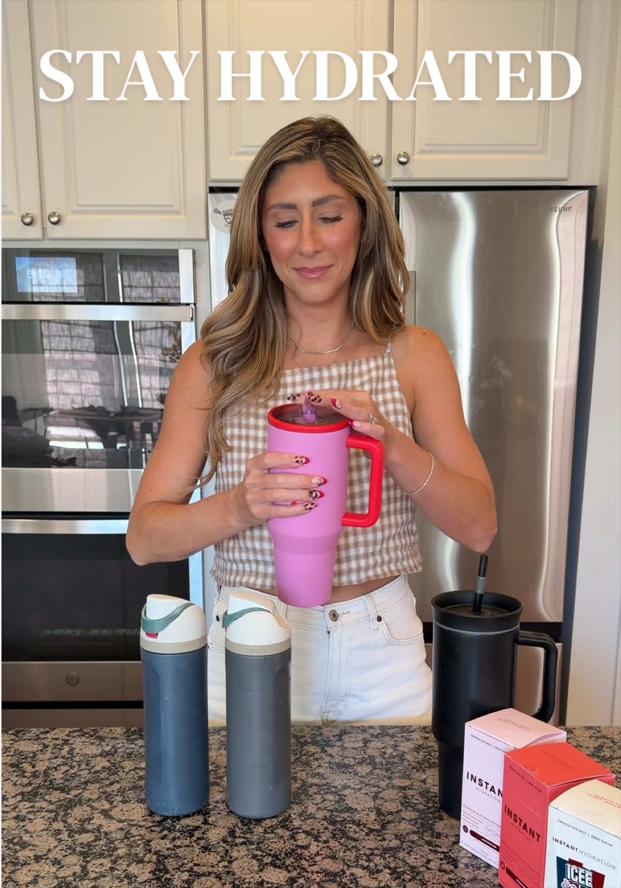 TikTok post by @samanthabauchmann for Instant Hydration. Caption reads: [...] foreseeable future 😅 thankful for @Instant....