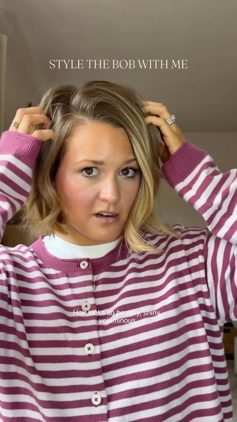 Instagram post by @tarabannick for WavyTalk. Caption reads: [...] to shop! #hairtutorial #bobhairstyle....