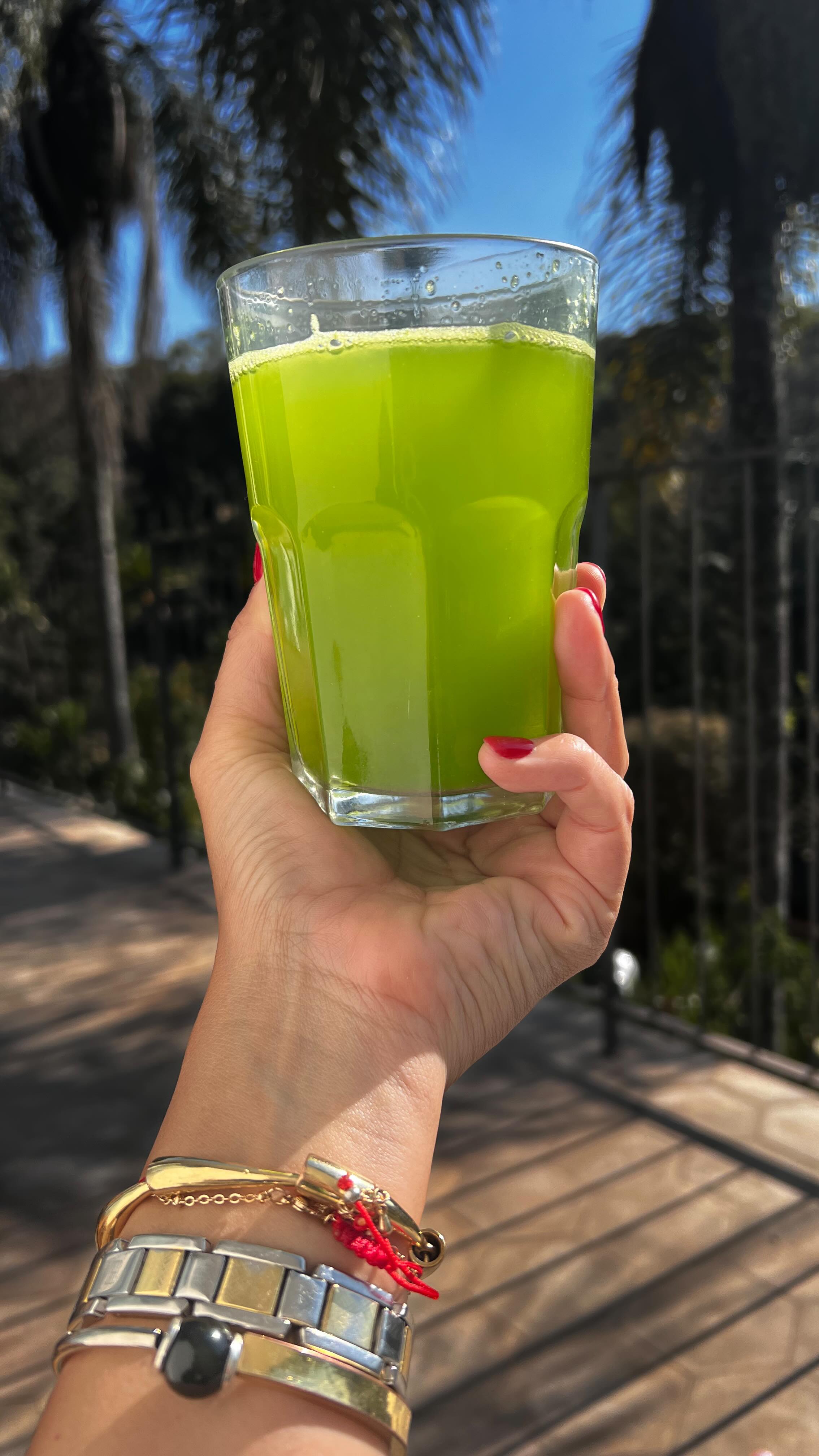 Instagram post by @santahelena for POLISHOP. Caption reads: Quem é Wander já sabe: eu tomo suco verde todo....