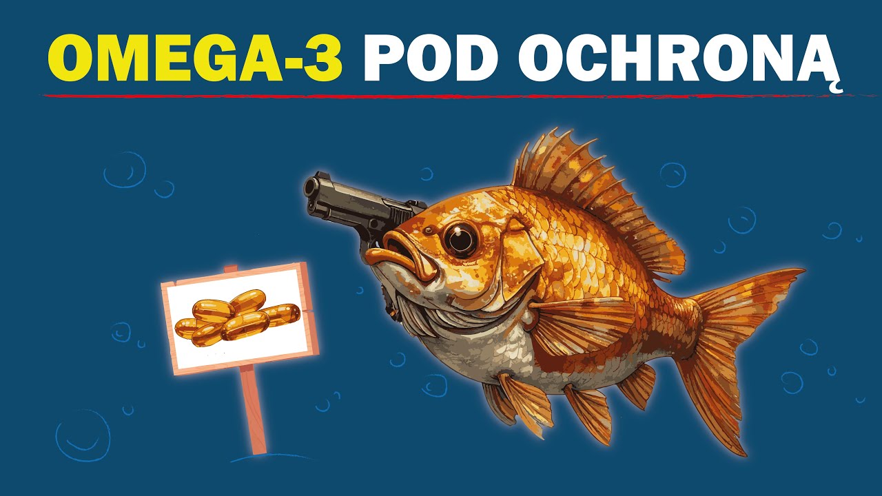 YouTube post by @BartoszCzekala for Mięsna Paczka. Caption reads: Tymi sposobami nie zniszczysz Omega 3 w rybach.