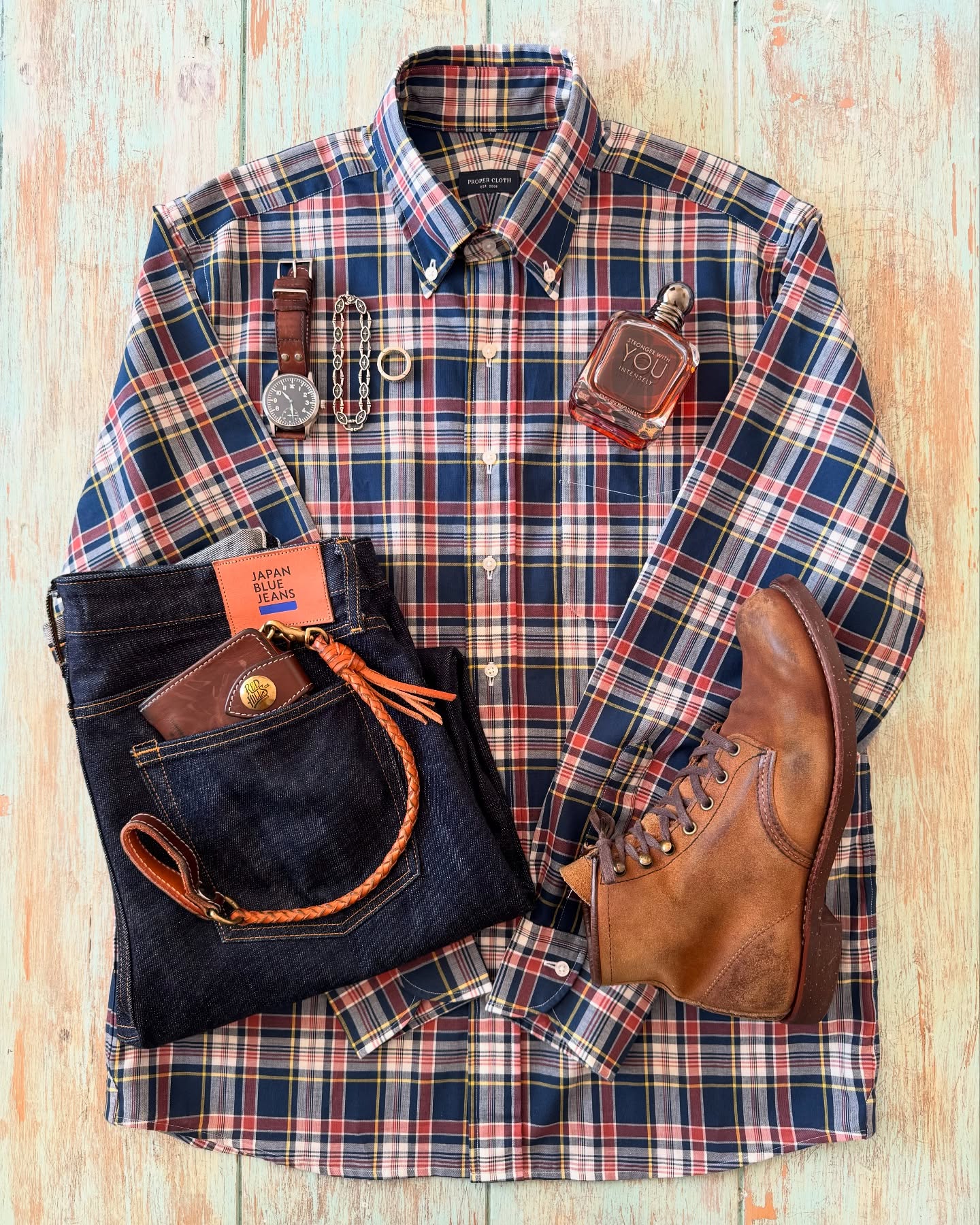Instagram post by @joey_sam_blue for Red Wing Heritage. Caption reads: Heritage outfit of the day with my latest addition....