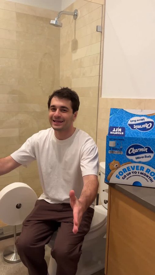 Instagram post by @toekneecorrado for Charmin. Caption reads: #ad #CharminPartner Help out your family and get....