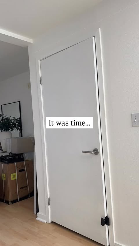 Instagram post by @isabellasloft for Wayfair. Caption reads: [...] glass modern sliding door, mine is from....