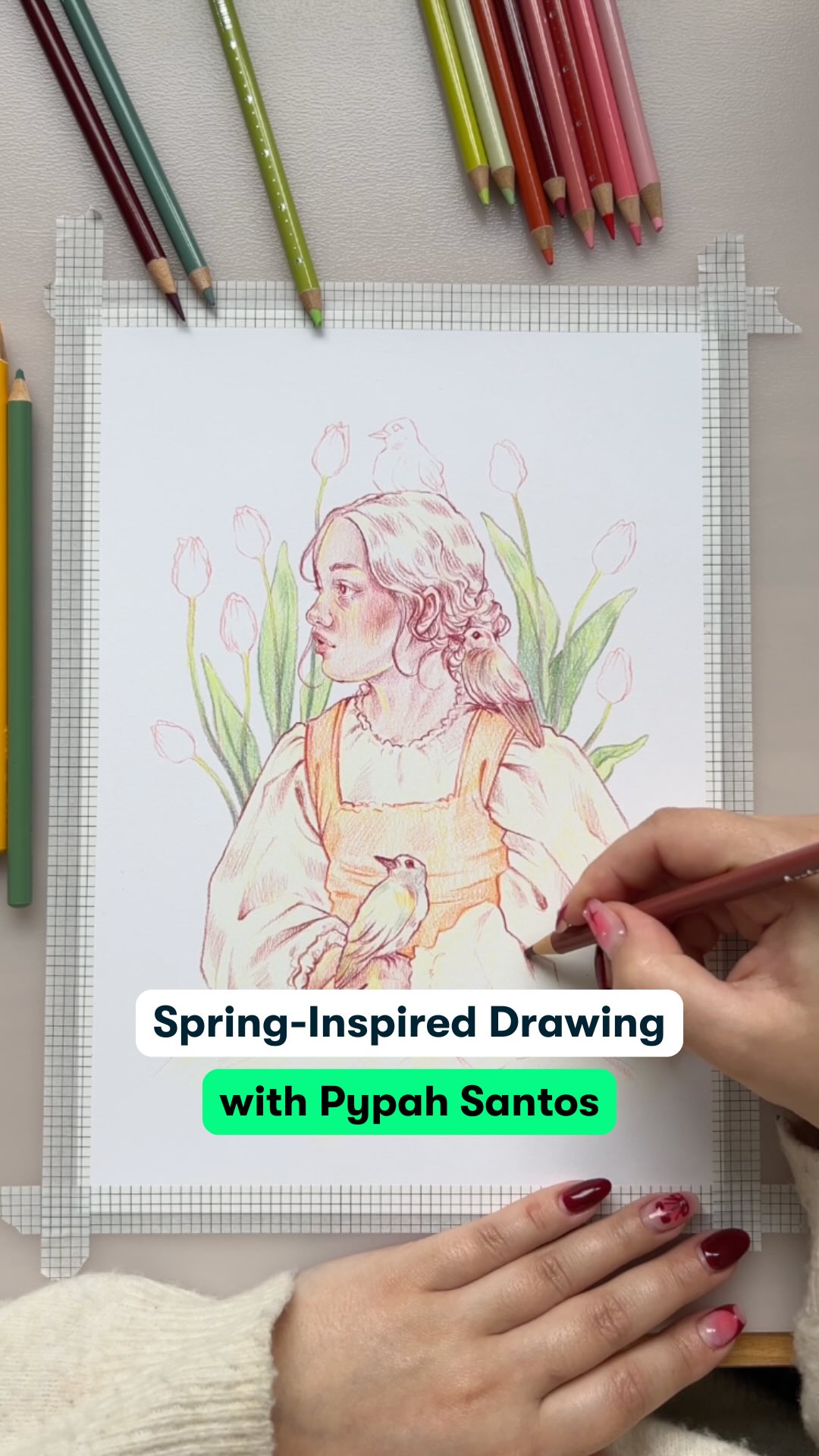 Instagram post by @pypahs_art for Skillshare. Caption reads: Spring has sprung, and it’s got @pypahs_art....