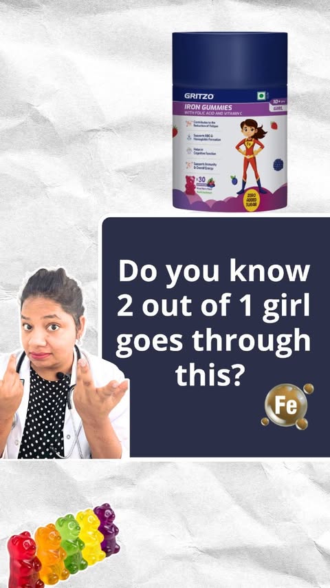 Instagram post by @the_pregnancy_guide for GRITZO. Caption reads: Moms, did you know 2 out of 1 girls show signs of....