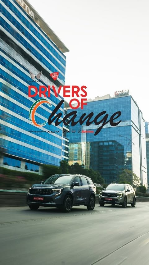 Instagram post by @autotodaymag for Mahindra Group. Caption reads: Innovation doesn’t stand still. It drives. The....
