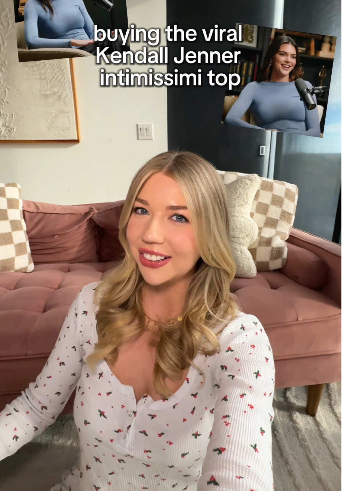 TikTok post by @briannaxrenee for Intimissimi. Caption reads: attempting to buy the viral @Intimissimi cashmere....