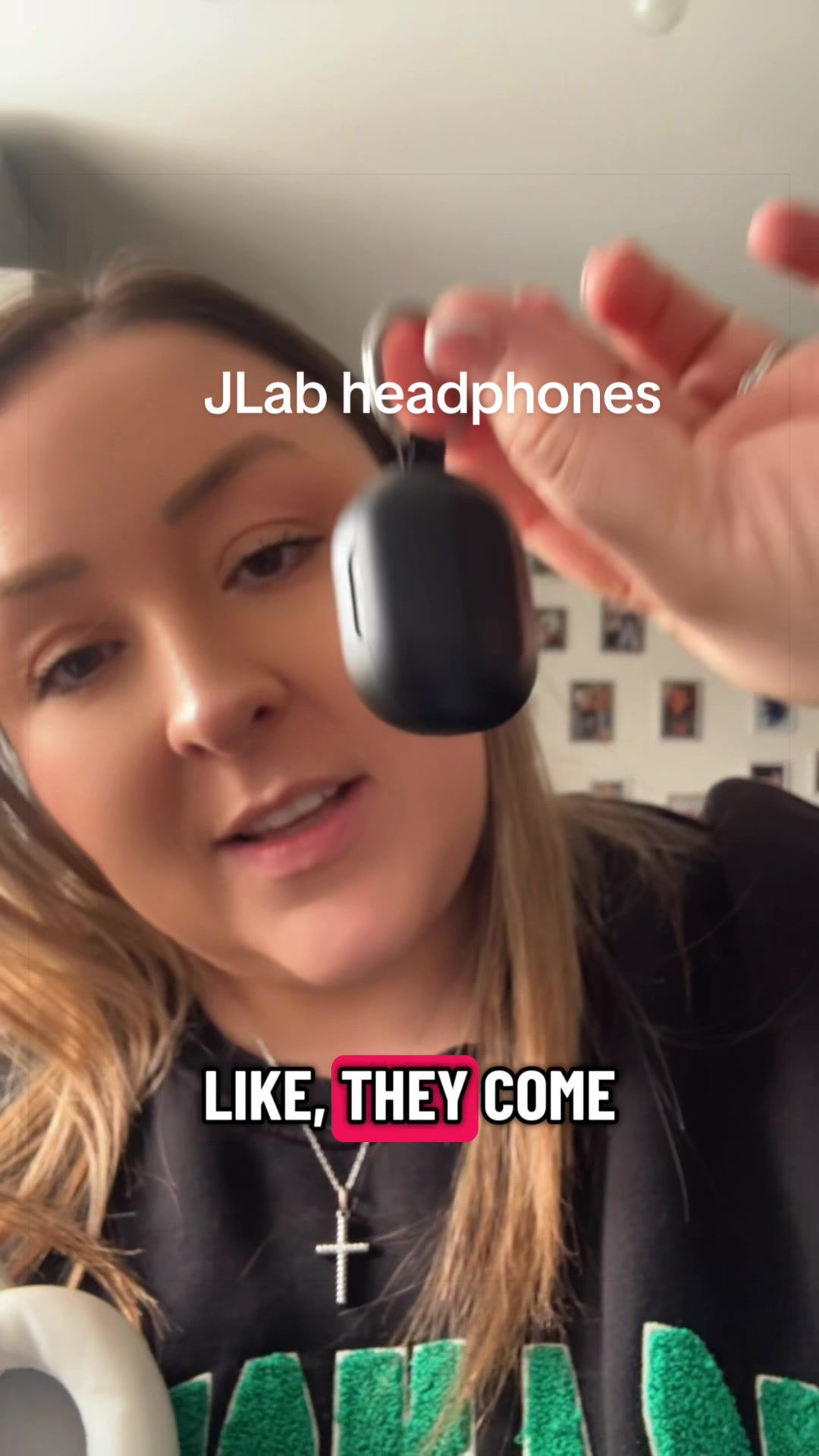 TikTok post by @sarah.v_x for jlab_live. Caption reads: [...] price but such good quality! @jlab_live....
