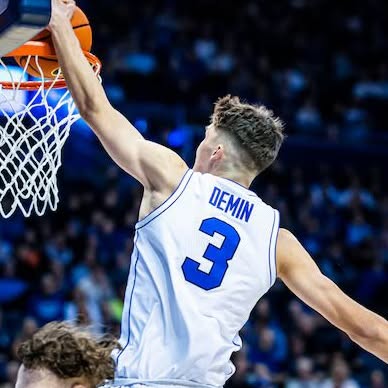 Instagram post by @big12studios for Old Trapper Beef Jerky. Caption reads: Draft stock: Rising📈 2025 NBA Draft Tape: Egor....