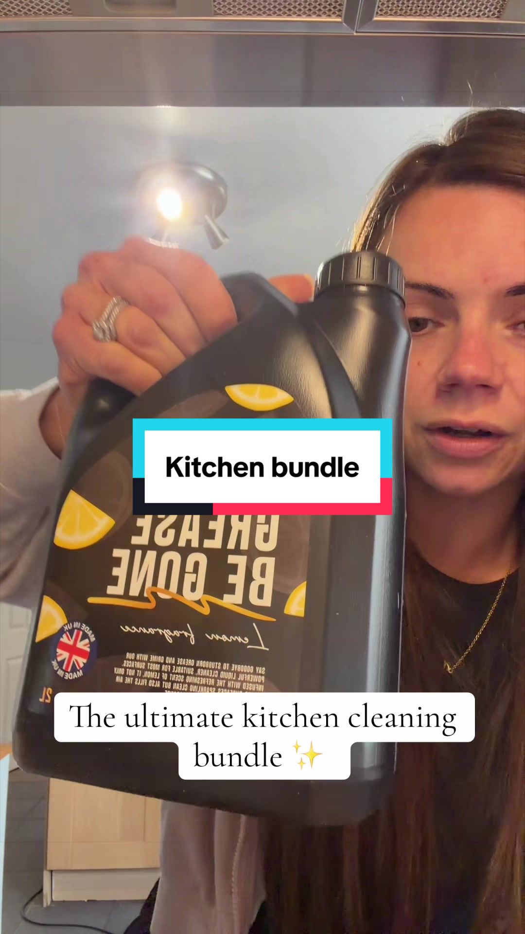 TikTok post by @tashaamyspeck for Genie Clean. Caption reads: [...] and EVERY SINGLE product is AMAZING @Genie....
