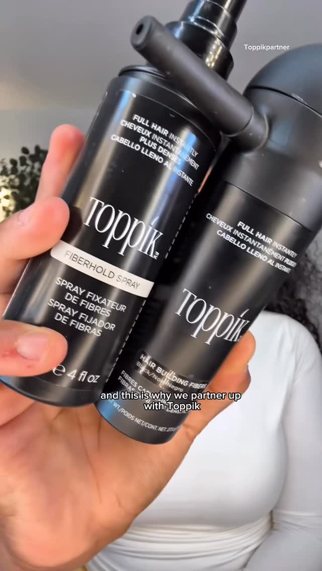 Instagram post by @irisbeilin for Toppik. Caption reads: Cover thinning spots and give your hair a fuller....
