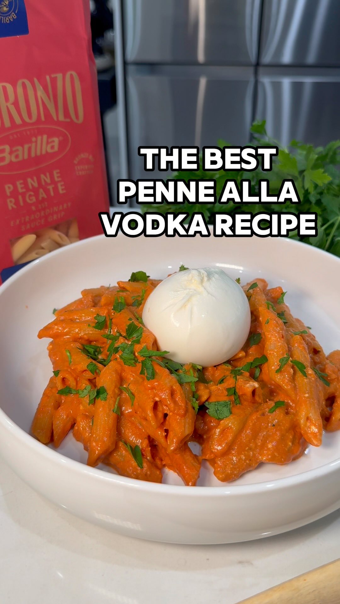 Instagram post by @2hungryguys for Barilla. Caption reads: 🍝 THE BEST Penne alla Vodka recipe —and it’s so....