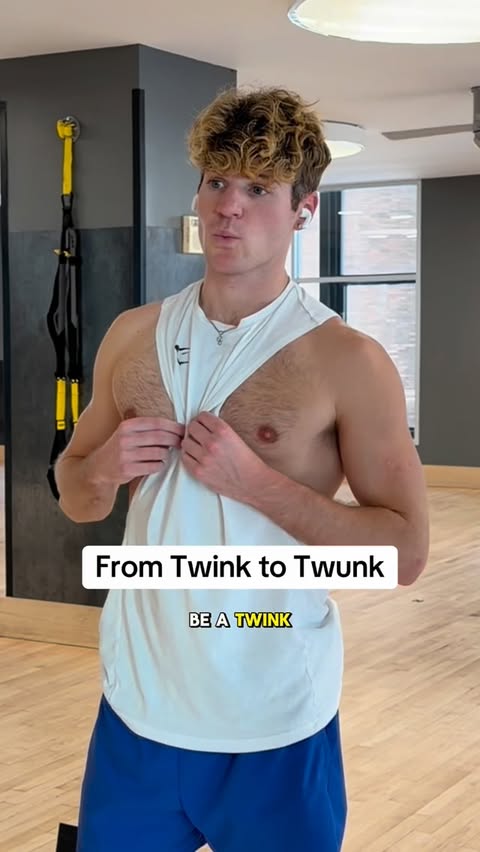 Instagram post by @louislevanti for Equinox. Caption reads: [...] twink to twunk, chest and biceps 💪🏼....
