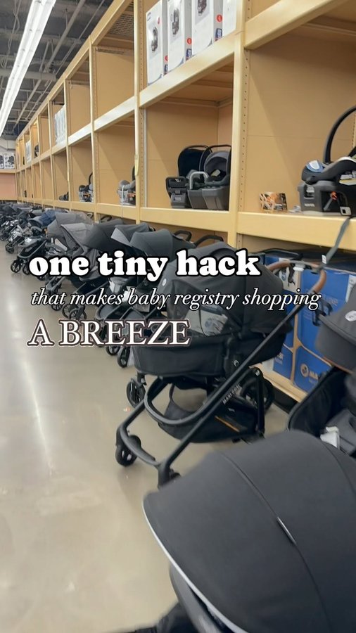 Instagram post by @yourzenbabysleep for buybuy BABY. Caption reads: one tiny hack that makes shopping for your baby....