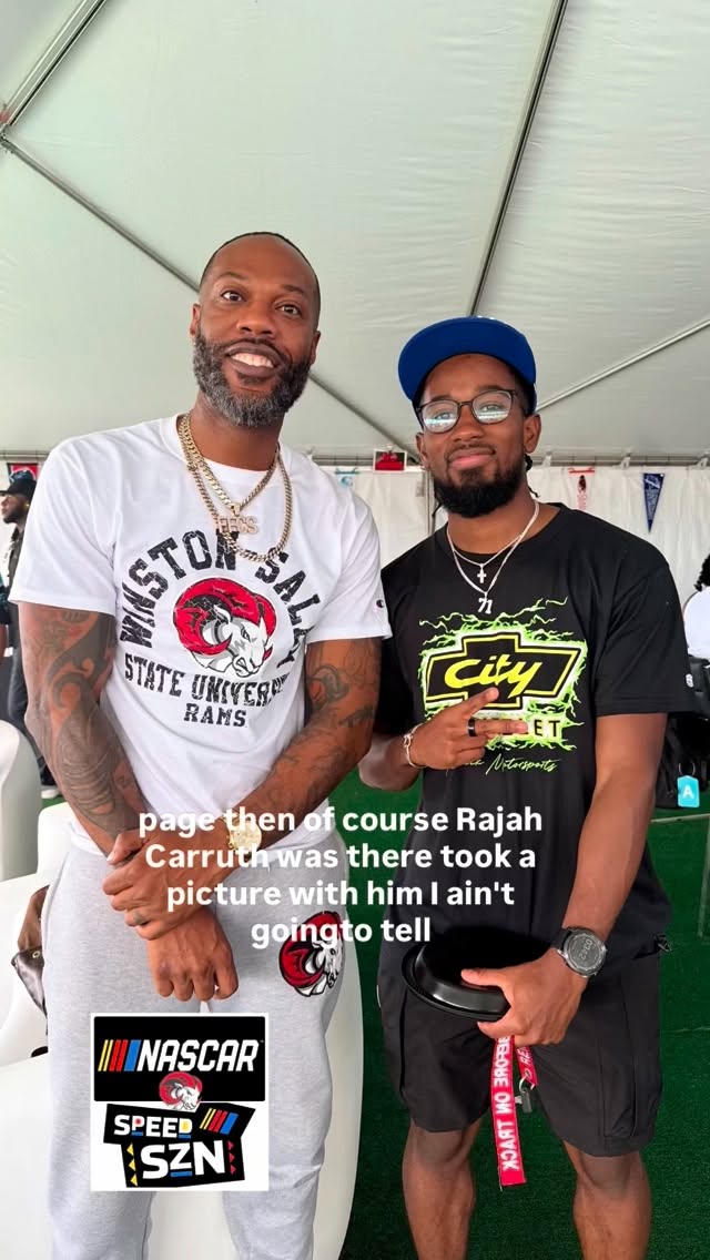 Instagram post by @bdahttv for NASCAR. Caption reads: Being a #NascarPartner is dope asl on RACE DAY....