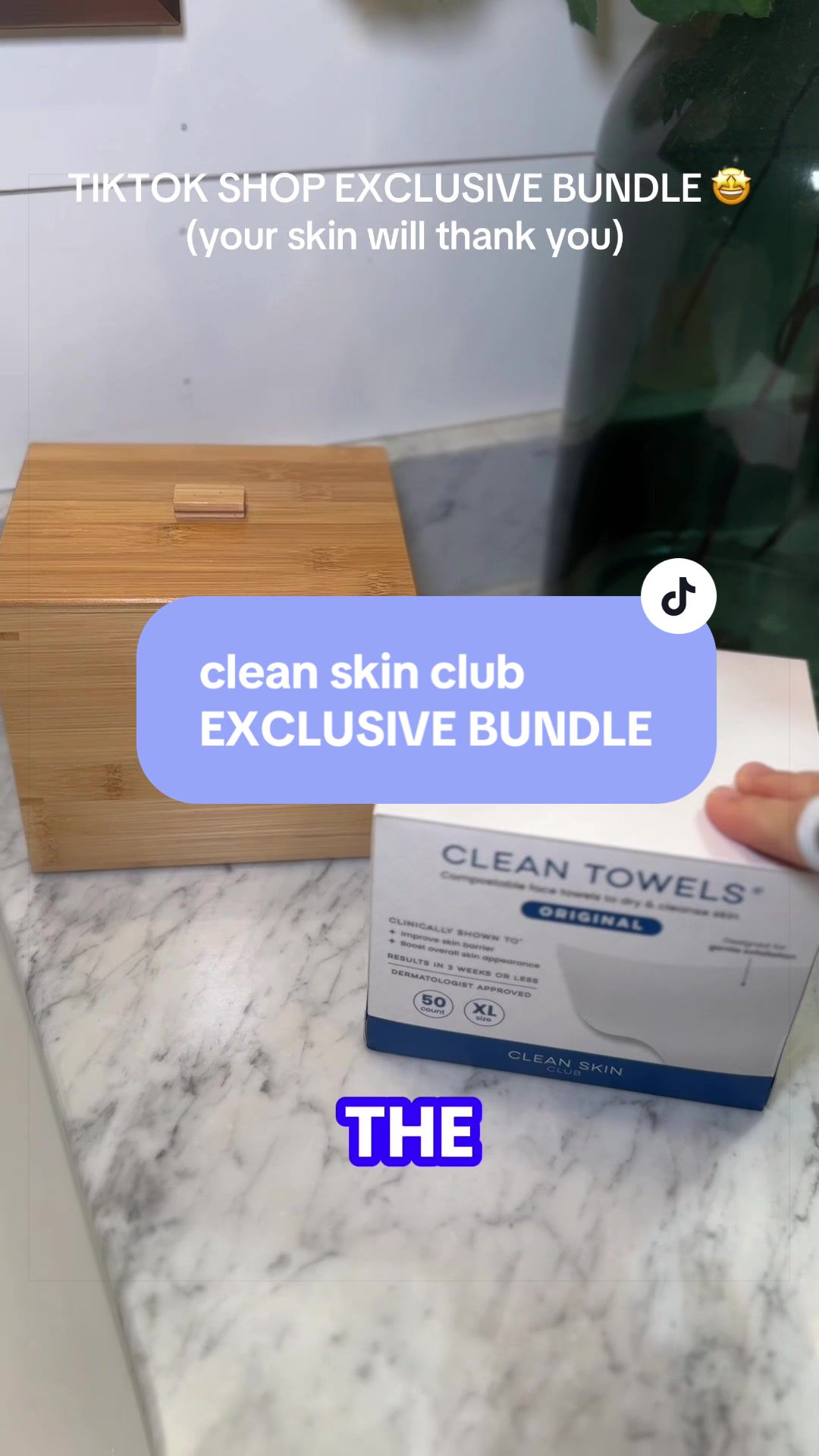 TikTok post by @brook_plyler for Clean Skin Club. Caption reads: [...] sensitive or acne-prone skin. 🤍 @Clean Skin....