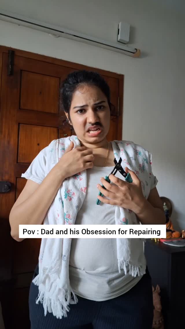 Instagram post by @srimathi_chimu for Croma. Caption reads: Dad and his toolbox are Bae☺️, but this time....