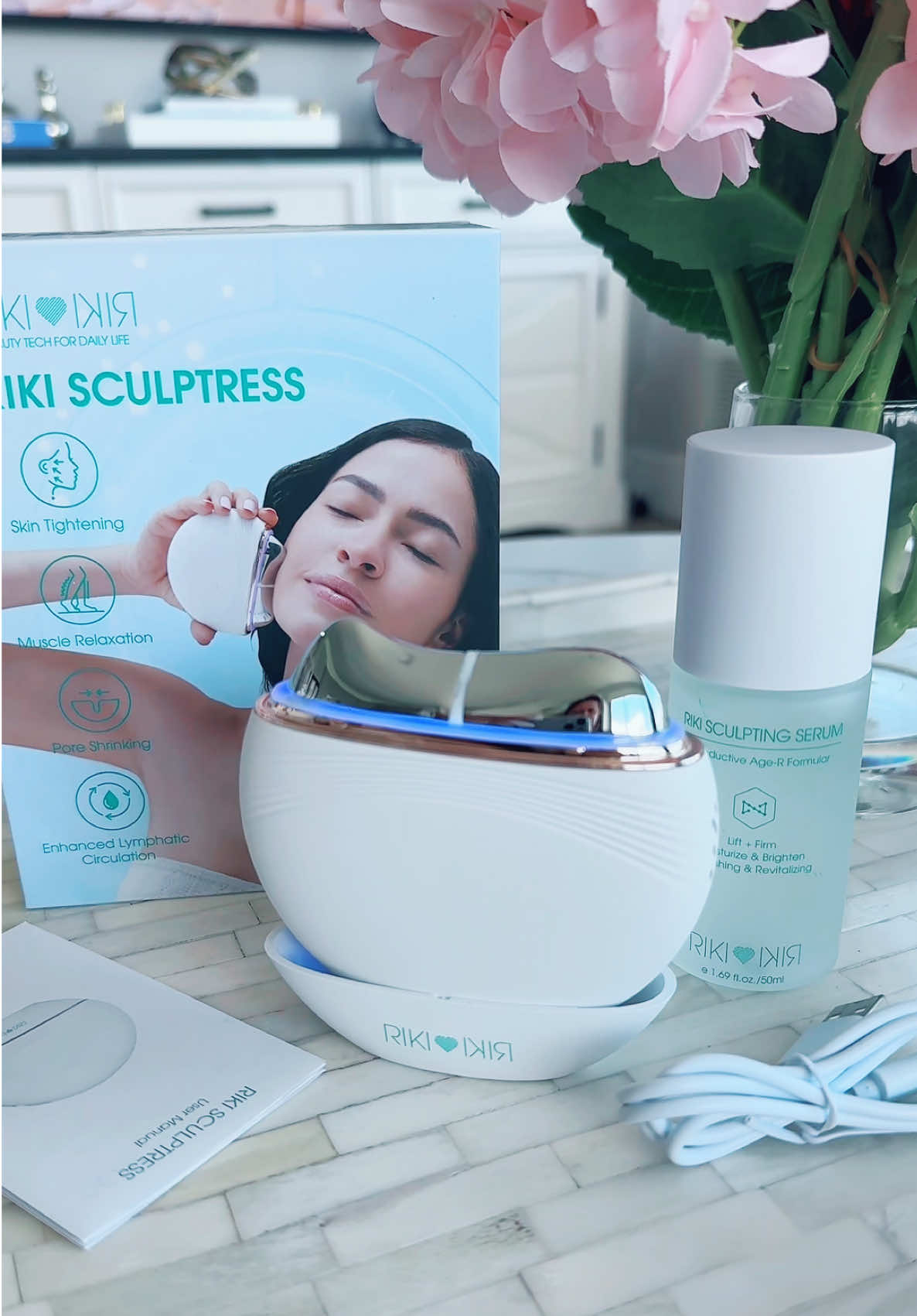 TikTok post by @mia_manhattan_ny for RIKI LOVES RIKI. Caption reads: Turn your skincare routine into a spa day with the....